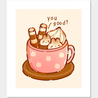 Hot Chocolate with Bunny Marshmallow Posters and Art